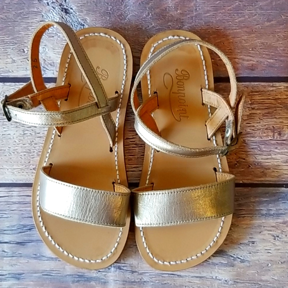 Girls Bonpoint gold Sandals